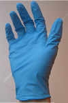 blue disposable glove