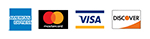 American Express, MasterCard, Visa, and Discover Credit Card logos