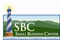 SBC Small Business Center Catawba Valley Community College logo with lighthouse
