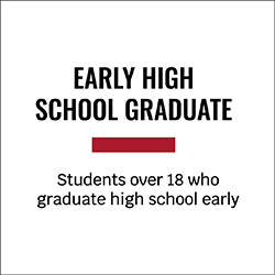 Early High School Graduate - Students over 18 who graduate high school early.