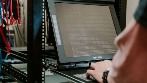person working on computer
