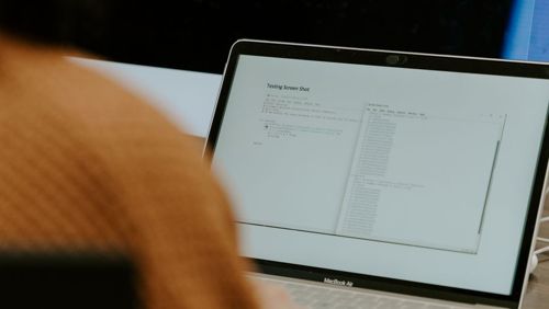 person working on computer