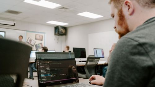 person working on computer