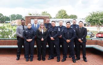 graduates stand outsideCVCC Tarlton Complex during BLET graduation